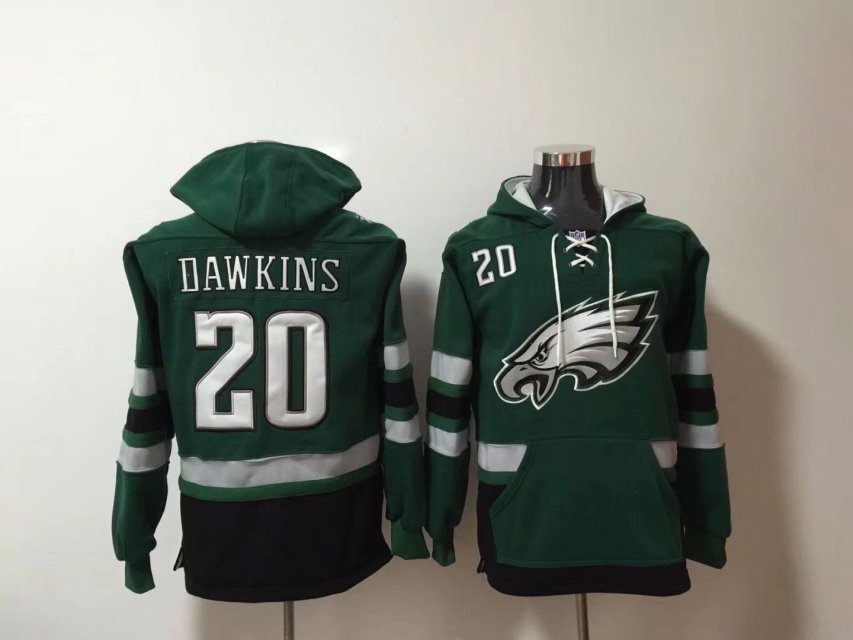 Men NFL Nike Philadelphia Eagles #20 Dawkins green  Sweatshirts->nfl sweatshirts->Sports Accessory